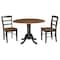 International Concepts 42 in. Dual Drop Leaf Dining Table with 2 Madrid LadderBack Chairs K45-42DP-C2-2 - alternate 5